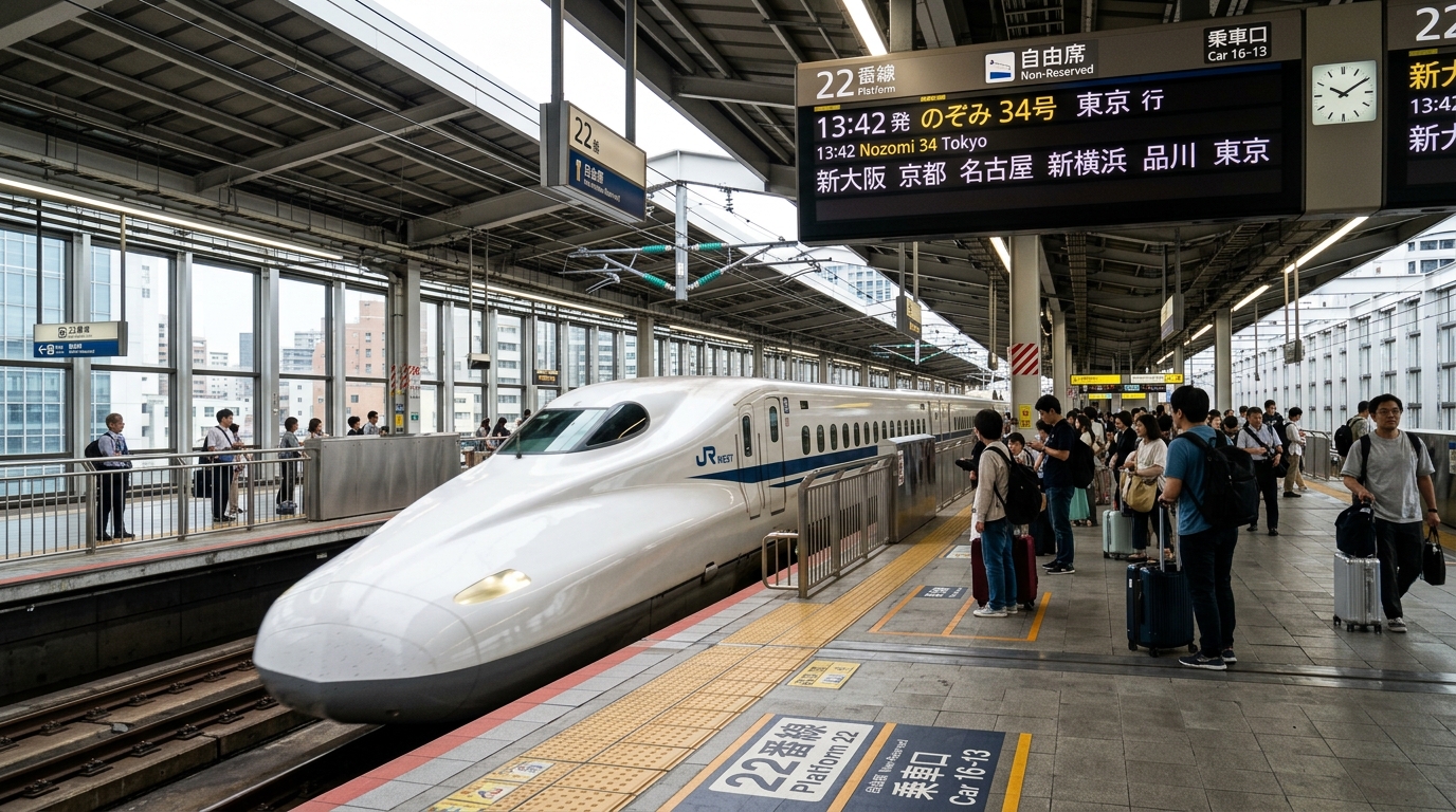 新大阪駅の新幹線ホーム(大阪)